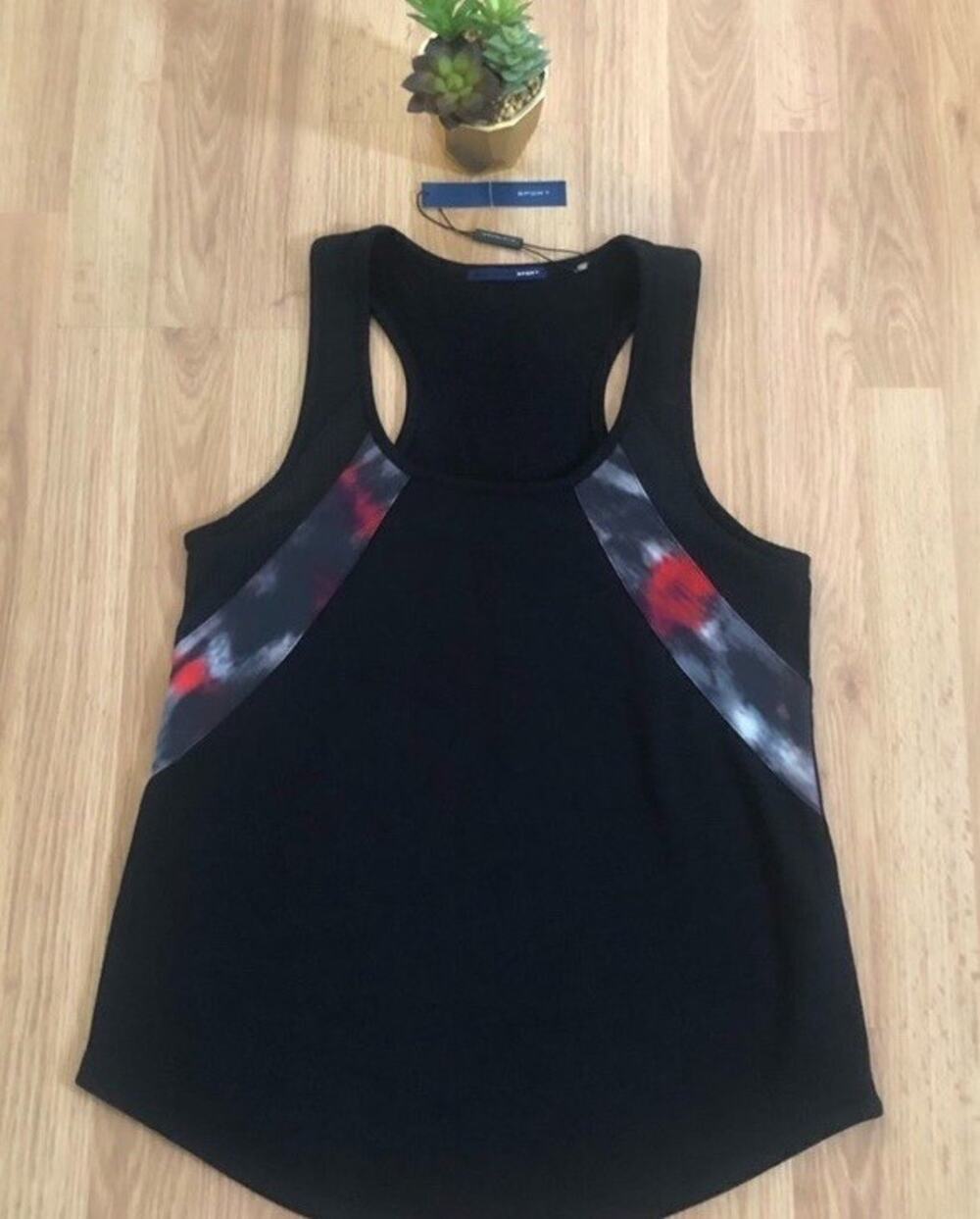 NWT ELIE TAHARI Dianna Knit Red/Black Tank Top Womens SIZE SMALL